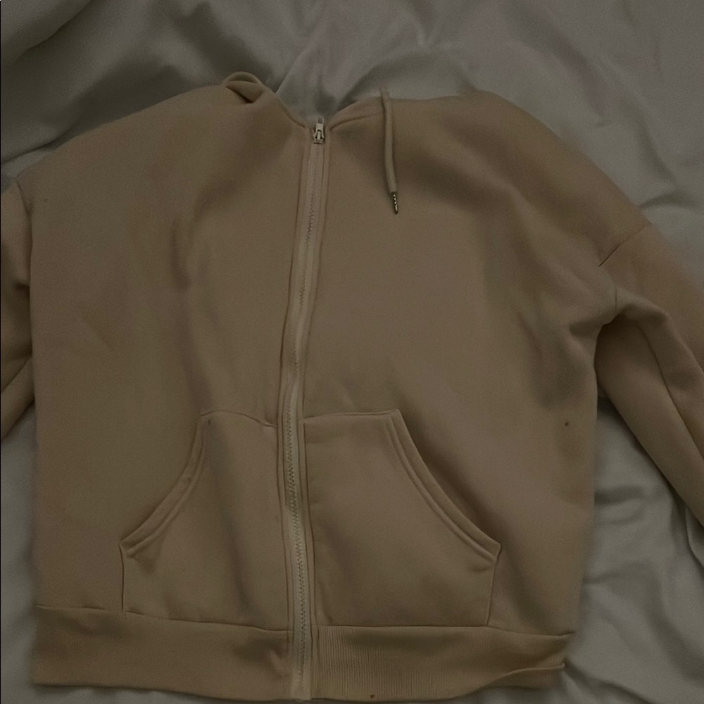 Tan Zip-Up Hoodie